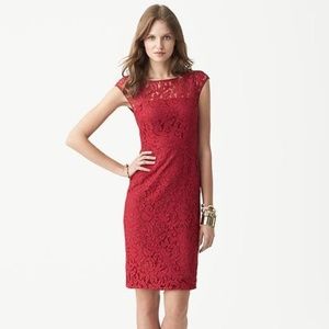NWT Banana Republic Red Lace Dress-Size 14